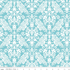 Riley Blake Medium Damask Aqua