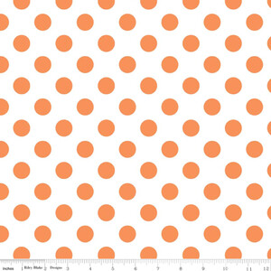 Riley Blake Medium Dots Pomarańcz Na Białym