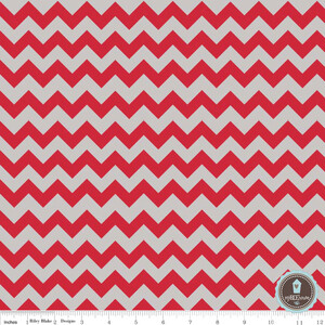 Riley Blake Small Chevron Zygzak Red/Gray