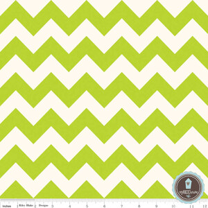 Riley Blake Le Creme Chevron Ecru/Lime