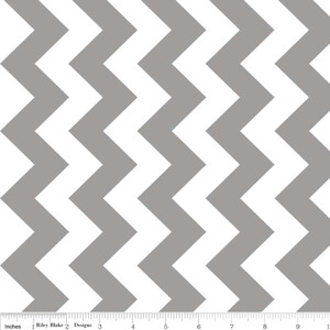 Riley Blake Dreamy Polar Chevron Szary/Biel