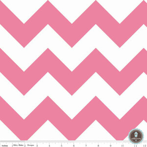 Riley Blake Large Chevron Pink White