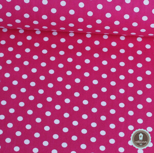 Tkanina Grochy Groszki 7mm Cerise/Róż