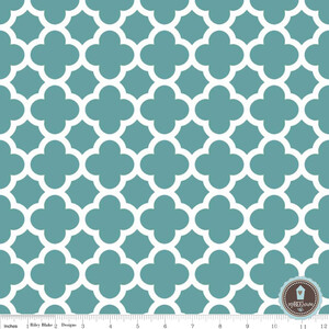 Riley Blake Quatrefoil Teal Morski