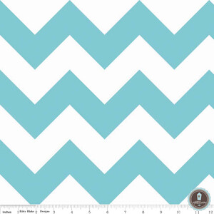 Riley Blake Large Chevron Turquise White