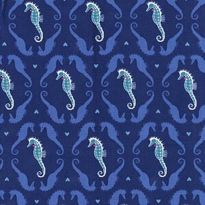 Michael Miller Dapper Seahorses Navy Koniki Morskie