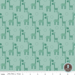 Riley Blake Giraffe Crossing Żyrafy Teal