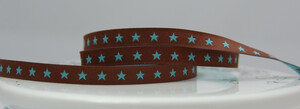 Tasiemka Tkana Farbenmix Stars Brown/Blue