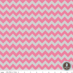 Riley Blake Small Chevron Zygzak Hot Pink/Gray