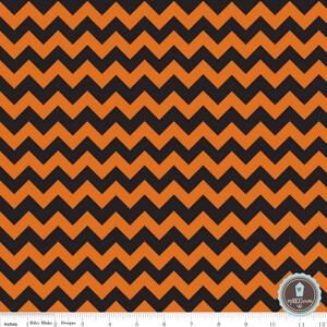 Riley Blake Small Chevron Zygzak Orange/Black