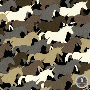 Michael Miller Unicorn Herd Taupe