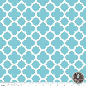 Riley Blake Quatrefoil Aqua