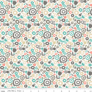 Riley Blake Heart&Soul Kwiatuszki Cream