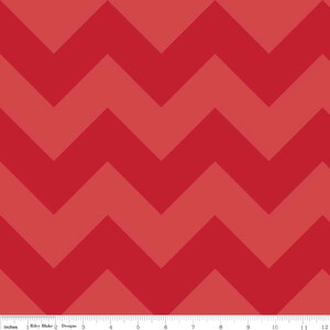Riley Blake Duży Large Chevron Zygzak Odcienie Czerwieni