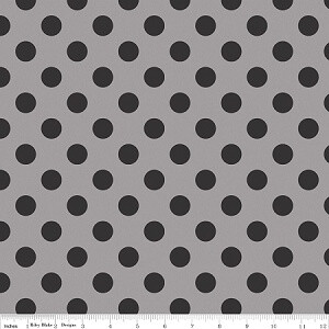 Riley Blake Medium Dots Grafit/Czerń