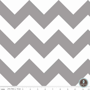 Riley Blake Large Chevron Gray White