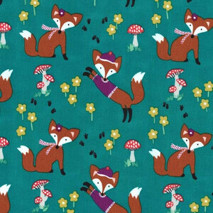 Michael Miller Foxy Teal Lisy Liski