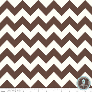 Riley Blake Le Creme Chevron Ecru/Brąz