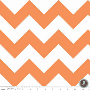 Riley Blake Large Chevron Orange White