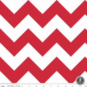 Riley Blake Large Chevron Red White