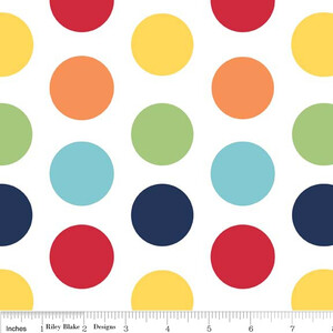 Riley Blake Large Dots Kolorowe Grochy 3,8cm