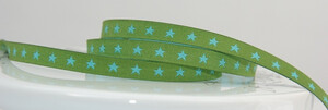 Tasiemka Tkana Farbenmix Stars Green Aqua