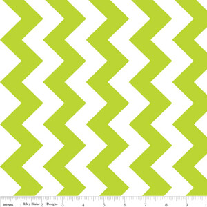 Riley Blake Dreamy Polar Chevron Limonka/Biel