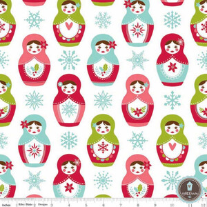 Riley Blake Merry Matryoshka MATRYOSHKA White