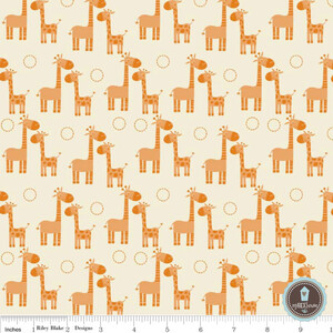 Riley Blake Giraffe Crossing Żyrafy Orange (metr)