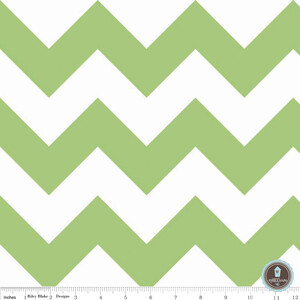 Riley Blake Large Chevron Green White