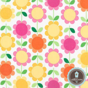 Robert Kaufman Jersey Flowers Sorbet