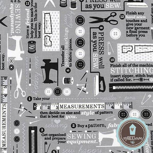 Robert Kaufman Sewing Studio Krawiec Grey